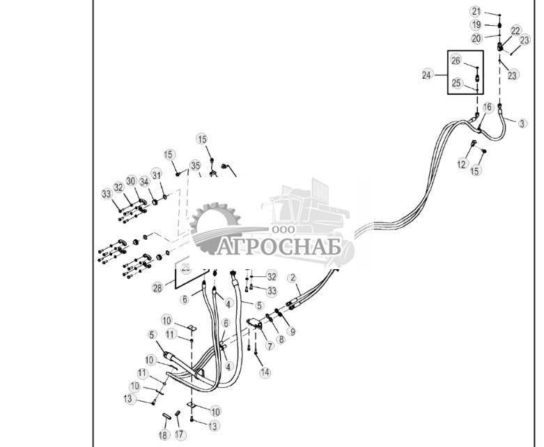 Комплект внутренних трубопроводов наклона с электроприводом - ST806613 306.jpg